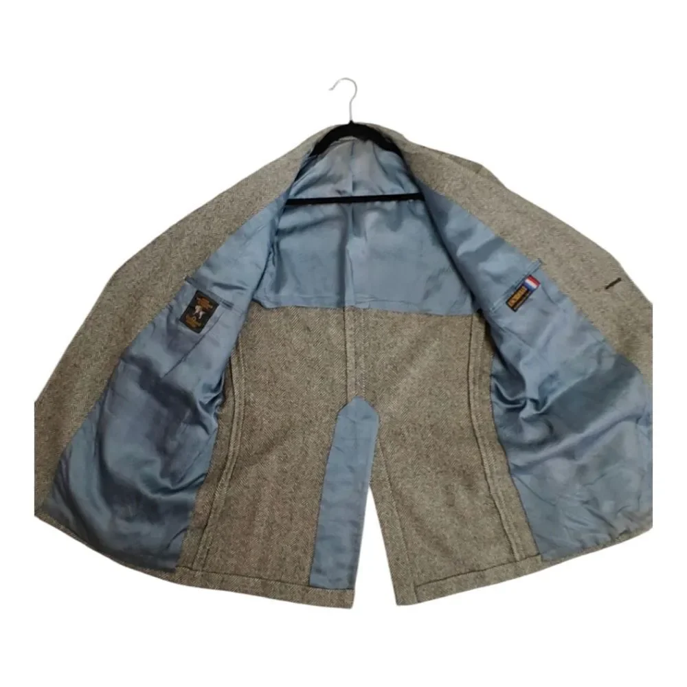 Hart Schaffner Marx Vintage Union Made 100% Wool Professor Tweed Blazer Size 42R
